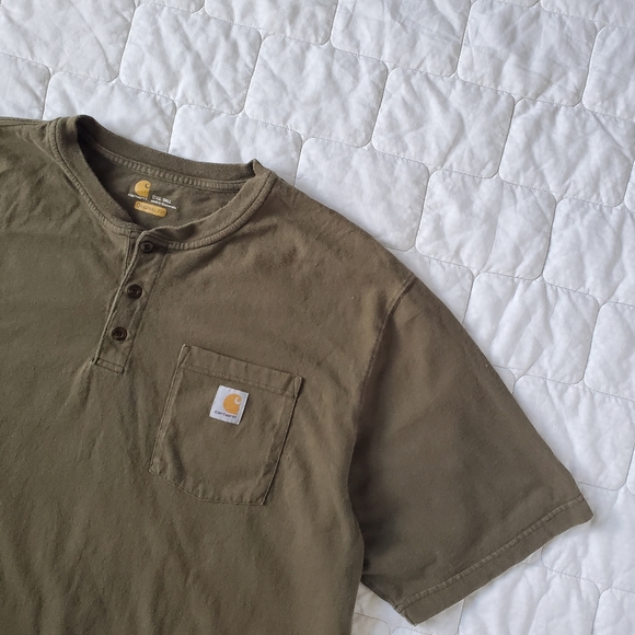Carhartt Other - Carhartt Workwear Olive Henley Pocket Shirt